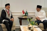Foto ketum PBNU bersama Dubes Falestina untuk Indonesia (Dok NU Online)