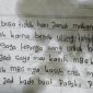 Foto: Isi surat siswi MTs Biromaru, Nur Rahmadani untuk pengelola MBG.