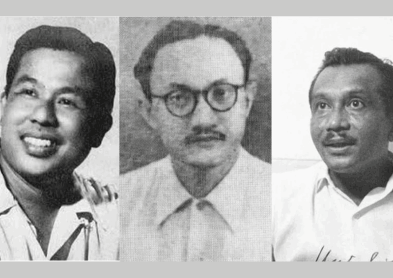 Tiga tokoh NU dari kiri ke kanan, Djamaludin Malik, Usmar Ismail, dan Asrul Sani (Dok NU Online)
