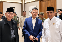 Ketua Umum PBNU KH Yahya Cholil Staquf bersama Menlu Sugiono dan Ketua MPR Ahmad Muzani bertolak ke Iran untuk memberikan penghormatan kepada almarhum Sayyid Ali Khamenei. (Foto: dok NUONLINE)