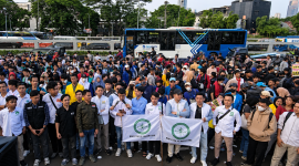 BEM PTNU melakukan unjuk rasa Jumat (11/7/2026) (Foto: NU Online)