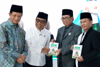 Peluncuran Gerakan Nasional Ruang Aman Nyaman Anak untuk Pesantren dan Madrasah di Pesantren Al Hamid, Jakarta, Ahad (12/7/2026). (Foto: Kemenag)