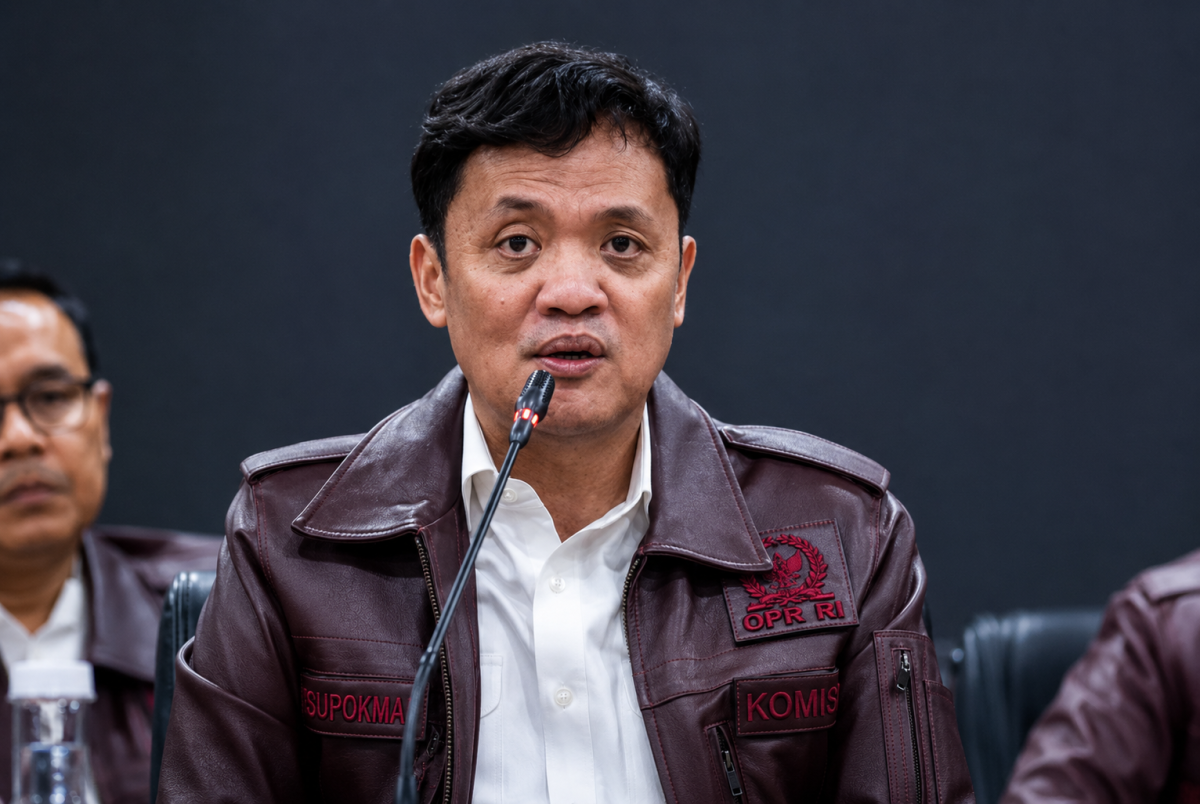 Ketua Komisi III DPR Habiburokhman memberikan keterangan saat konferensi pers di Kejaksaan Agung, Jakarta, Sabtu (11/7/2026). Foto: Kunparan