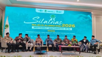 Tangkapan layar Silatnas MA IPNU dan Diskusi Panel bakal calon ketua umum PBNU di Jakarta, Jumat (7/8/2026). 
